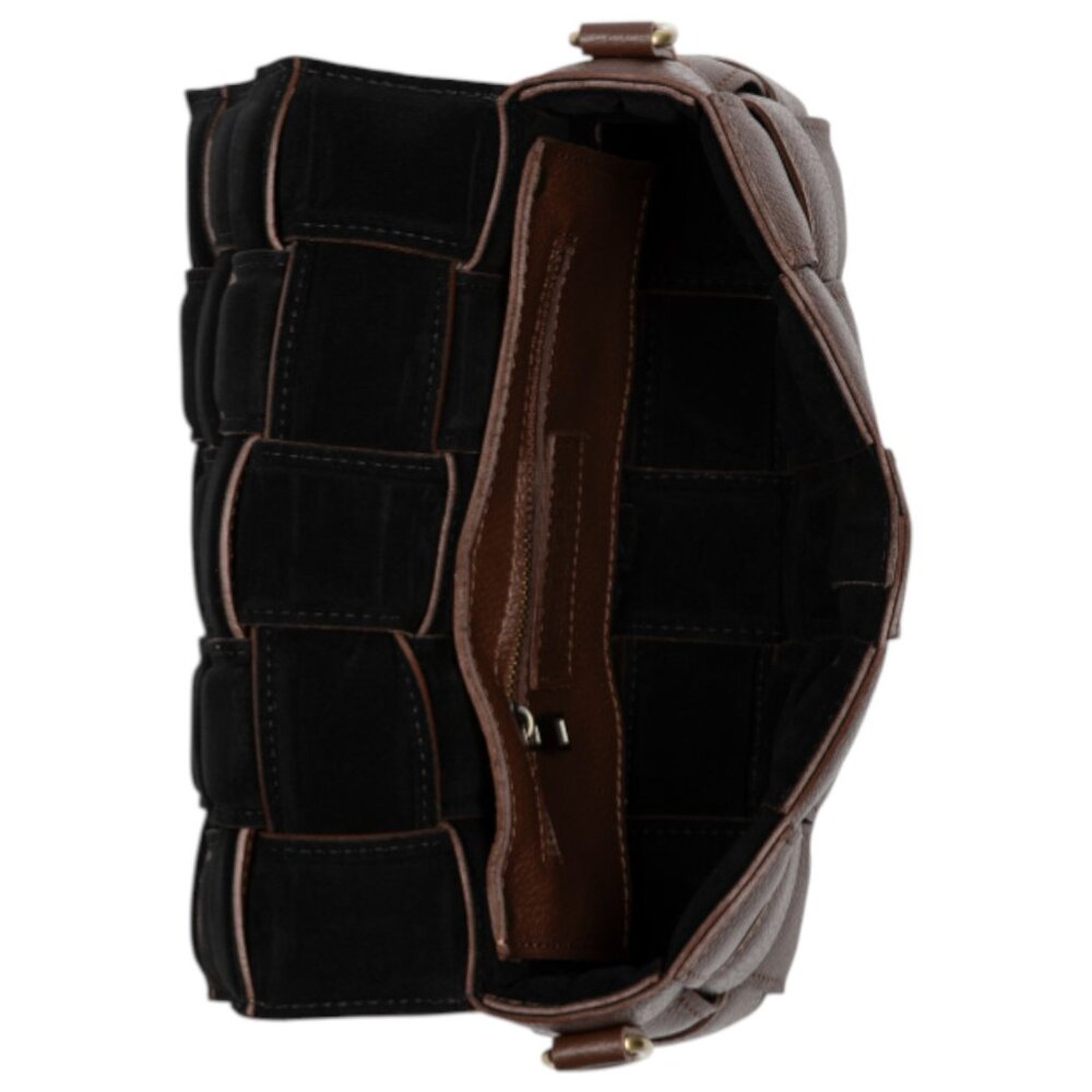 VIOLA CASTELLANI Made In Italy Leather Woven Crossbody Bag - Picture 2 of 4